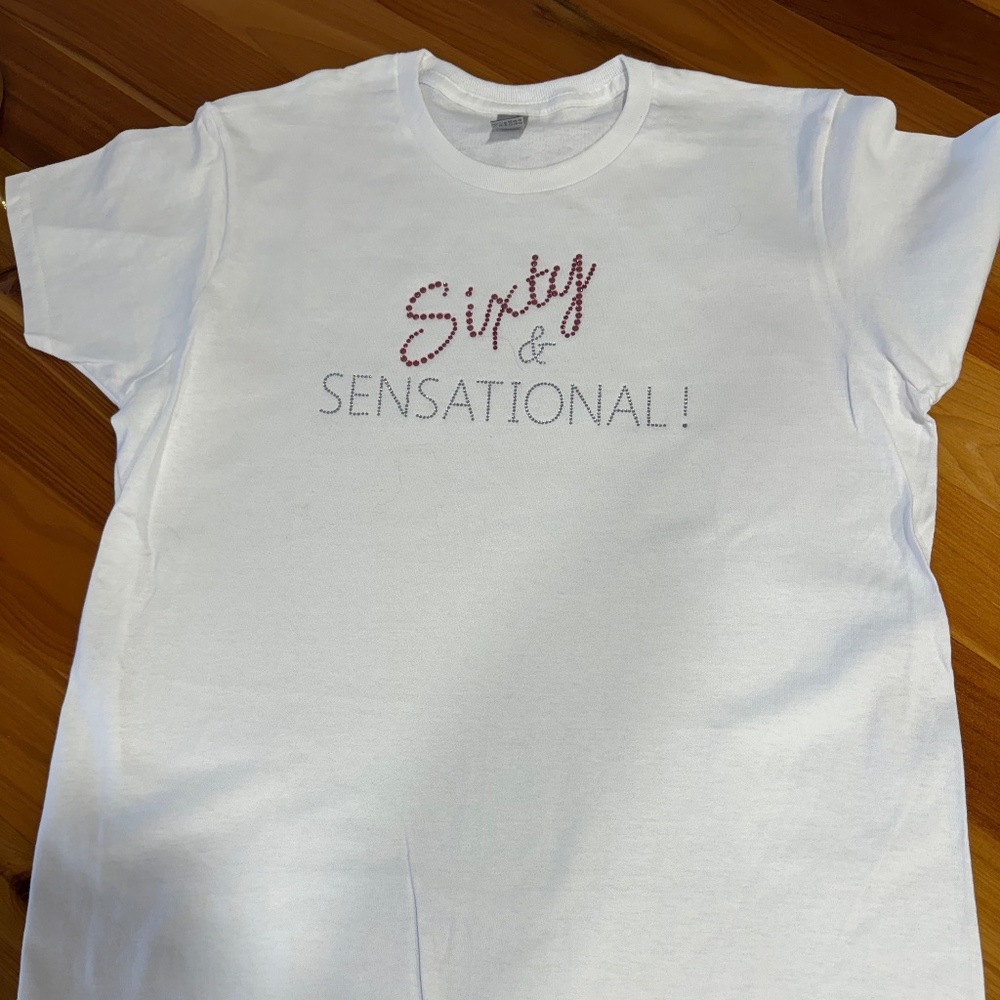 Sixty Birthday Rhinestone Tshirt NEW
